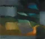 Fallendes Grau by Fritz Winter, Öl auf Leinwand, sold Dec 2006