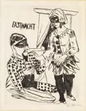 Max Beckmann, Fastnacht, Original-Radierung (Kaltnadel) auf Velin