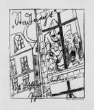 Max Beckmann, Stadtnacht, Folge von 7 Original-Lithographien (einschließlich Titelblatt) auf dünnem Japan, einzeln in Passepartout. Jeweils signiert. Eines von 100 Exemplaren der Vorzugsausgabe. Lose in Orig.-Halbleinenmappe (mit Alters- und Gebrauchsspuren)