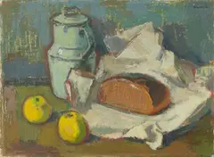 Rudolf Bergander, Das Stück Brot, Öl auf grober Leinwand