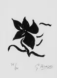 Georges Braque, Fleur, Original-Holzstich auf gelblichem genarbten handgeschöpften Velin (Wasserzeichen: LB)