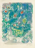 Marc Chagall, Corbeille de Fruits et Ananas, Original-Farblithographie auf Velin