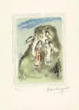 Marc Chagall, Les trois Anges, Original-Farblithographie auf Velin 23,1 cm x 17 cm (