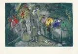 Marc Chagall, Die Fütterung der Zirkuspferde, Original-Farblithographie auf Velin