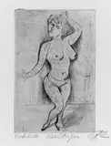Otto Dix, Maud Arizona (Suleika, das tätowierte Wunder), Original-Radierung (Kaltnadel) auf gelblichem Velin