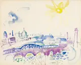 Londres by Raoul Dufy, Aquarell auf weißem elfenbeinfarbenen Velin mit Wasserzeichen "JHWHATMAN ENGLAND HAND MADE", sold Nov 2006
