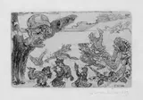 James Ensor, Le fantôme, Original-Radierung auf gelblichem glatten Velin