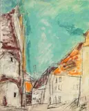Lyonel Feininger, Town Hall of Cammin, Öl auf Leinwand
