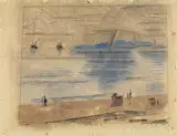 Misdroy II by Lyonel Feininger, Aquarell und Tuschfederzeichnung auf dünnem, leicht bräunlichen Bütten, sold Nov 2006