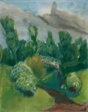 Brücke im Park by Erich Heckel, Tempera auf Leinwand, sold Nov 2006
