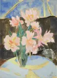 Pfingsrosen by Erich Heckel, Aquarell und Deckweiß auf chamoisfarbenem Velin, sold Nov 2006