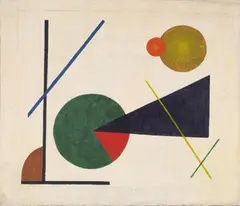 Anna-Chaja Abelevna Kagan, Suprematistische Komposition mit Kreis, Öl auf Leinwand