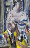Paul Kleinschmidt, Dame beim Arzt I, Öl auf Leinwand