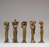Kurt Lehmann, Tänzerin. Harlekin. Mädchen mit Maske. Ausschauende. Horchende, 5 kleine Bronzefiguren
