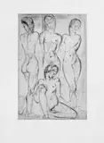 Wilhelm Lehmbruck, Vier Frauen (drei stehend, eine sitzend)
