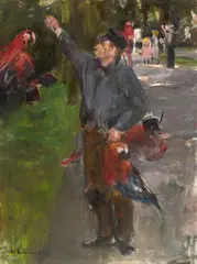 Max Liebermann, Papageienmann, Öl auf Leinwand