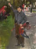 Max Liebermann, Papageienmann, Öl auf Leinwand