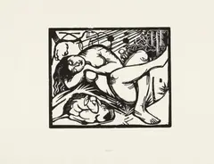 Franz Marc, Holzschnitte, 22 Original-Holzschnitte, davon vier mehrfarbig, auf Bütten (Wasserzeichen: Christuskopf, "GB 1980" und "HAND MADE") um