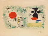 Personnage dans un Jardin II by Joan Miró, Original-Farblithographie auf Velin, sold Nov 2006