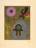 Mauve de la lune by Joan Miró, 1952, Offset lithograph in colors, sold Nov 2006