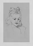 Edvard Munch, Ottilie Schiefler, Original-Radierung (Kaltnadel) auf gelblichem imitierten Japan