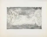 Emil Nolde, Akt mit wippenden Beinen, Original-Radierung auf Velin