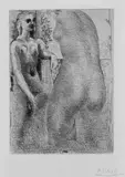 Pablo Picasso, Marie-Thérèse regardant son corps sculpté, Original-Radierung auf Montval-Bütten mit Wasserzeichen "Vollard". Signiert