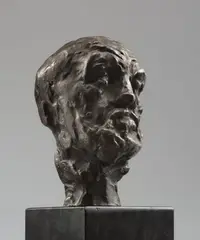 Le Petit Homme au nez cassé by Auguste Rodin, Bronze. H. 12,5 cm. Auf schwarzgrünen Marmorsockel, sold Nov 2006