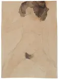 Auguste Rodin, Nu Féminin assis avec chevelure brune, Aquarell und Bleistift auf einfachem Velin
