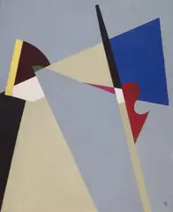 Kurt Schwitters, 7. Abstrakte Komposition, Öl auf dünner Holzplatte
