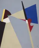 Kurt Schwitters, 7. Abstrakte Komposition, Öl auf dünner Holzplatte