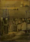 Eberhard Viegener, Begräbnis, Öl auf Holz