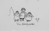 Frau Direktor Berlin O. Die Geschwister by Heinrich Zille, 2 Tuschfederzeichnungen, sold Nov 2006