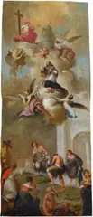 Bohemian School, DIE APOTHEOSE DES HEILIGEN JOHANNES NEPOMUK., Öl auf Leinwand (doubliert)
