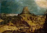 Hendrick van Cleve III, DER TURMBAU ZU BABEL., Öl auf Holz