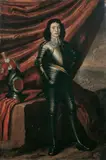 zugeschrieben Jan van Haensbergen, BILDNIS EINES GEHARNISCHTEN FELDHERRN VOR EINER DRAPERIE., Öl auf Kupfer