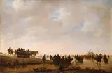 Willem Kool, WINTERLANDSCHAFT MIT EISLÄUFERN., Öl auf Holz (parkettiert)