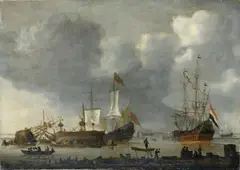 Reinier Nooms, IN DER SCHIFFSWERFT., Öl auf Leinwand (doubliert)
