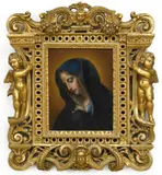Nachfolge Guido Reni, MADONNA MIT GESENKTEM KOPF., Öl auf Kupfer