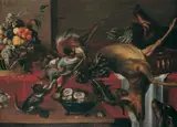Nachfolge Frans Snyders, STILLEBEN MIT ERLEGTEM WILD UND FRÜCHTEN., Öl auf Leinwand (doubliert)