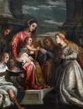 Paolo Caliari gen. Veronese, DIE MYSTISCHE VERMÄHLUNG DER HEILIGEN KATHARINA., Öl auf Leinwand (doubliert)