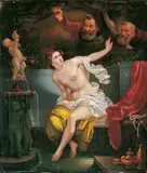 zugeschrieben Moritz Daniel Oppenheim, SUSANNA UND DIE BEIDEN ALTEN., Öl auf Leinwand