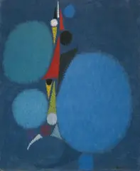 Komposition (2 B) by Max Ackermann, Öl auf Rupfen, sold Jun 2006
