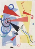 Max Ackermann, Mauerbild, Tempera auf Karton