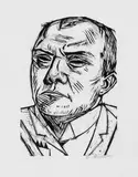 Max Beckmann, Selbstbildnis, 1922, Holzschnitt auf dünnem, cremefarbenem Japanbütten