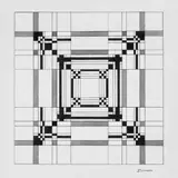 J. Bosman, Geometrische Komposition, Aquarell und Tusche auf chamoisfarbenem Papier