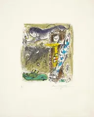Christ à l'Horloge by Marc Chagall, Original-Farblithographie auf Arches-Velin, sold Jun 2006