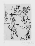Marc Chagall, Dressage de l'animal fou, Original-Radierung auf Velin