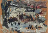 Lovis Corinth, Eisbahn (Schlittschuhläufer auf den Neuen See im Berliner Tiergarten), Öl auf dünner Holzplatte