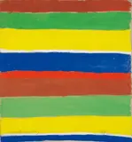 Sonia Delaunay, Stoffmusterentwurf, Gouache auf chamoisfarbenem handgeschöpften Papier